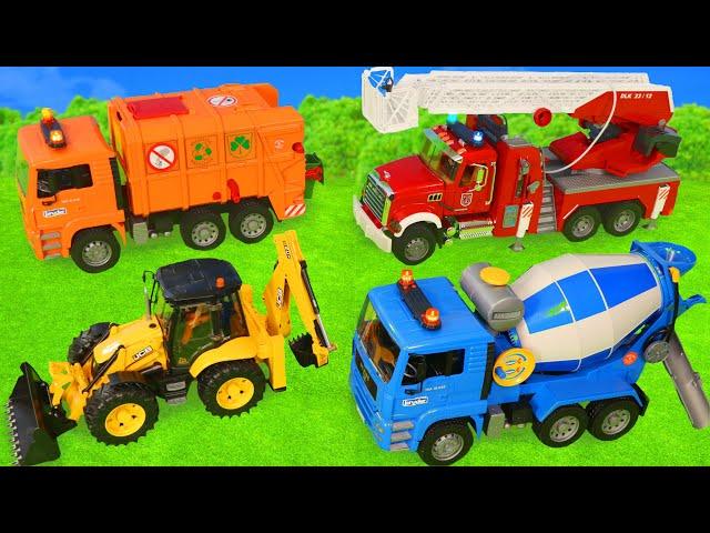 Tractor, Concrete Mixer and Fire Truck for Kids