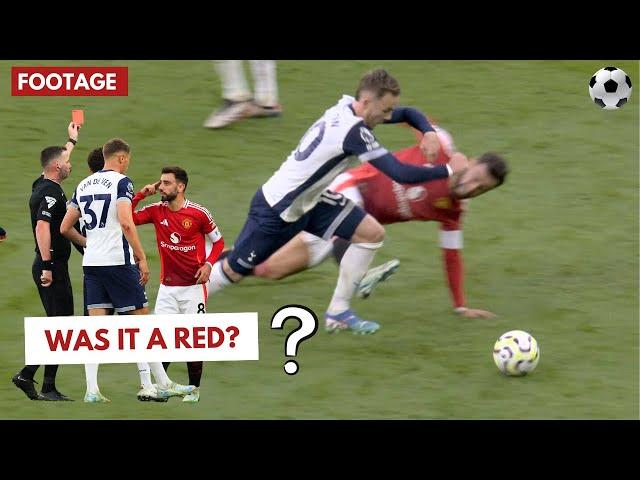 Bruno Fernandes Controversial Red Card vs Tottenham 🟥 Footage & Explanation!