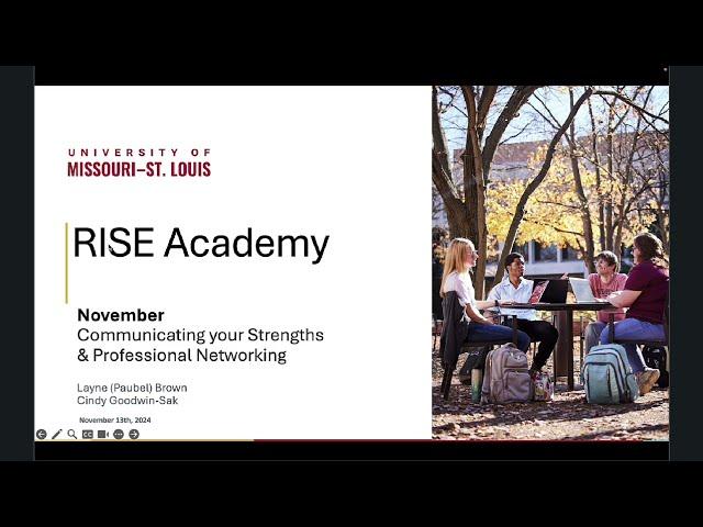 UMSL RISE Academy November 2024 Session