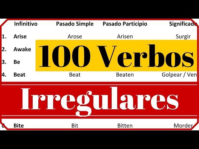 Los 100 verbos irregulares más usados en inglés con pronunciación y significado en español