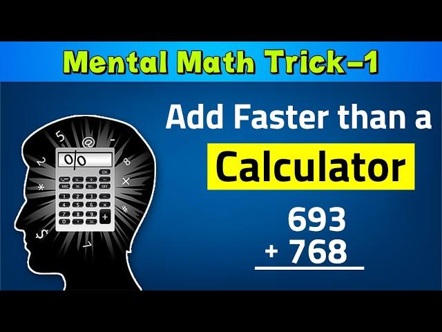 Fast Mental Math! WITHOUT pen | Human Calculator | Secrets Addition trick | Vedic math