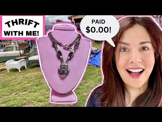 I PAID NOTHING!! ZERO For Vintage Jewelry Worth Thousands! Thrift With Me!