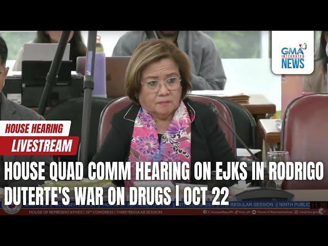 LIVE: Leila de Lima attends House QuadComm Hearing on EJKs in.. | GMA Integrated News - Replay