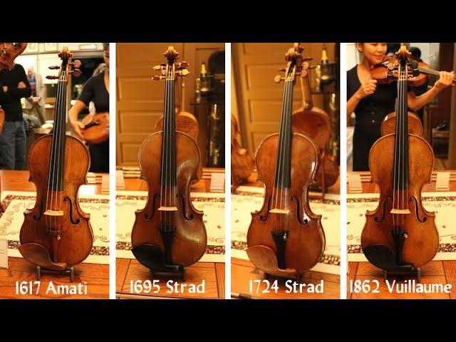 Demonstration of Stradivari, Amati and Vuillaume violins from Florian Leonhard