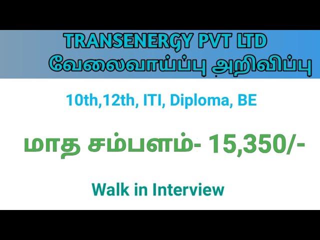 Transenergy Job openings| Salary - 15,350 