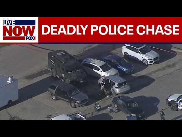 Deadly police chase in Dallas: Driver crashes stolen car, shoots at officers | LiveNOW from FOX