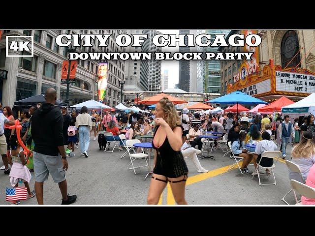 CHICAGO  Summer block party, Sundays on State on State Street - Summer 2023 [4K 60fps]