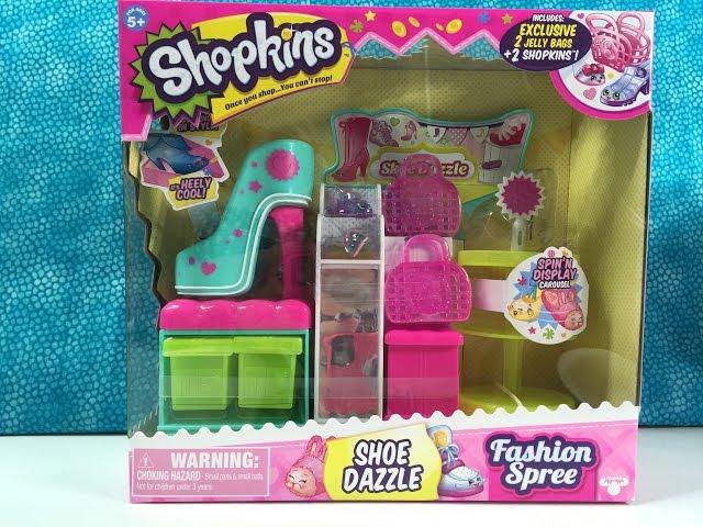 Shopkins Shoe Dazzle Fashion Spree Playset Season 3 Unboxing Opening Toy Review | PSToyReviews