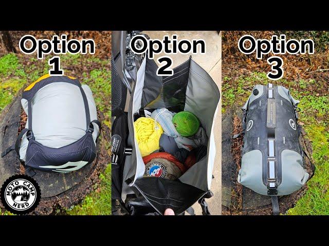 3 Ways To Pack A Sleeping Bag for Motocamping