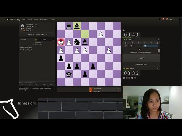 WIM Chelsie Monica, Lichess plays | Lichess.org