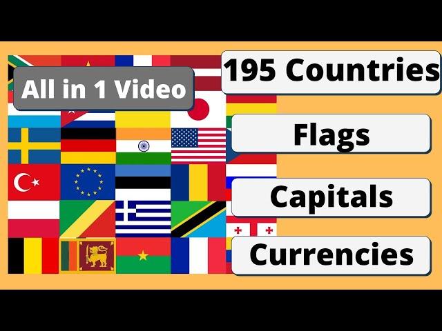 All 195 countries of the world with flags, capitals and currencies | Global Geography