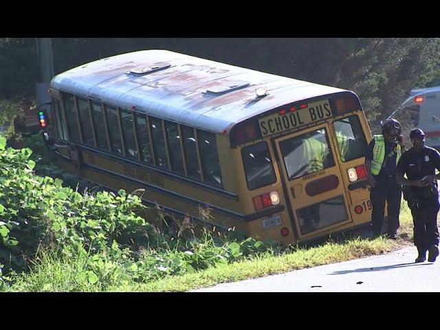 Several students injured after DeKalb County school bus crashes into ditch