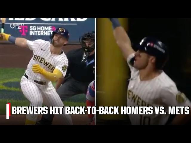 Brewers SLAM BACK-TO-BACK HOMERS vs. Mets to take the lead in Game 3  | ESPN MLB