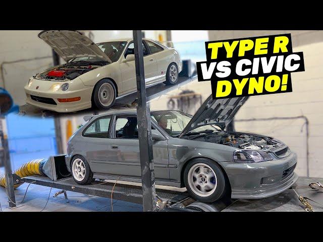 Integra Type R VS K-Swap Civic - Dyno Showdown