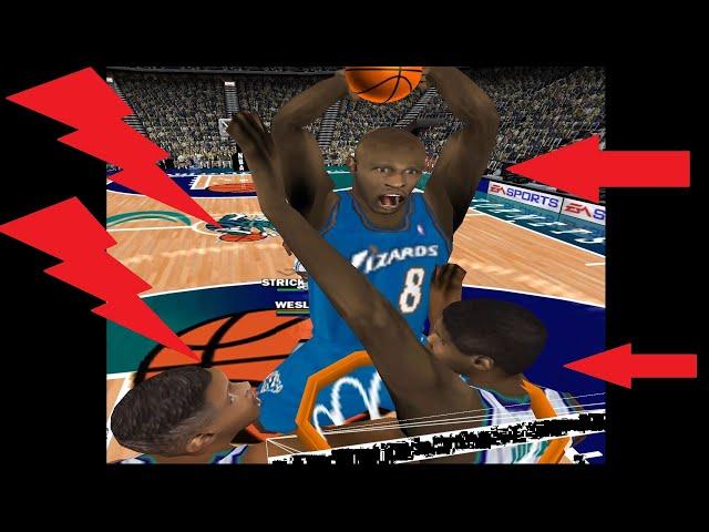 NBA Live Playoffs 2000 - Washington Wizzards vs Charlote Hornets - big dunks game