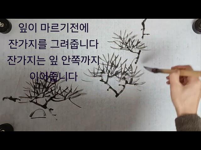 소나무그리기 두번째 솔잎그리기2