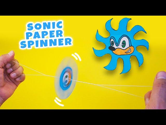 How to make Paper Sonic Spinner for fun. Easy paper crafts