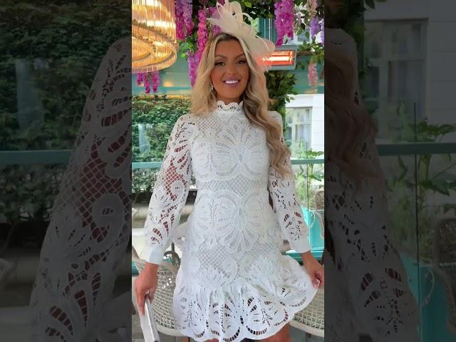 Pink Boutique Glamorous Affair White Long Sleeve Crochet Lace Dress