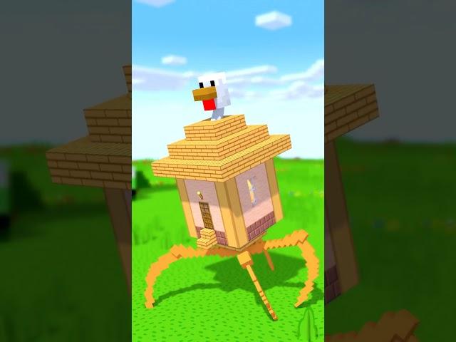 Chicken House vs Steve - Minecraft animation #minecraft #shorts