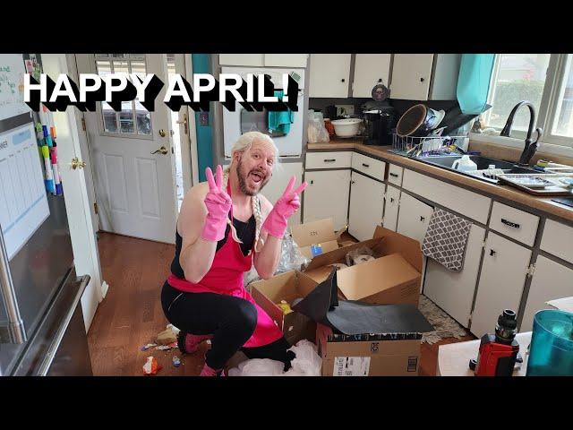 Happy April! Cleaning my trashed-out kitchen!