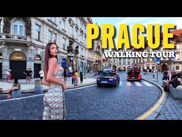 Prague Sunset Walk 4K Czech Republic Evening Walking Tour 2024