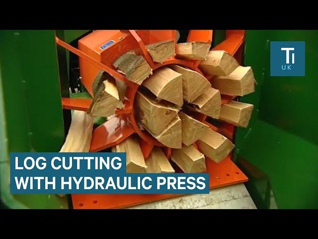 Hydraulic Log-Splitter Cuts Wood With Ease