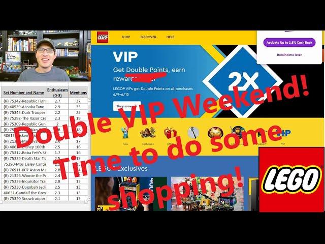 Lego VIP DOUBLE POINTS is on!! Let's buy some LEGO sets!