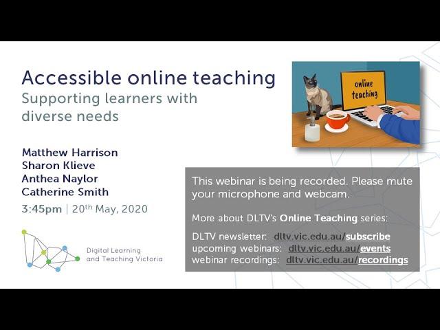 DLTV - Accessible Online Teaching: Supporting Learners with Diverse Needs