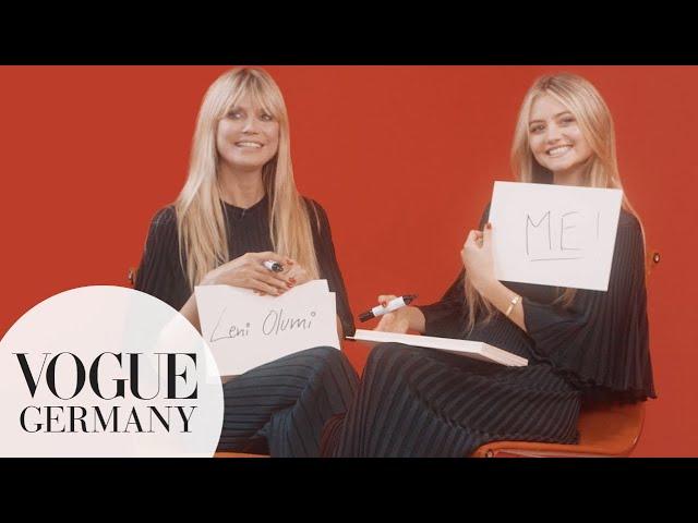 Heidi & Leni Klum play 'Who knows whom better?' | VOGUE Germany