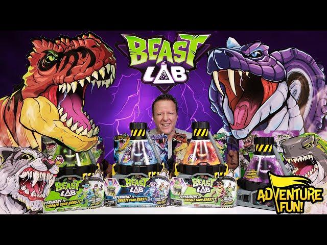 4 Beast Lab Beast Creators: Dinos, Sharks, Reptiles and Cats! All 8 Beasts Adventure Fun Toy review!