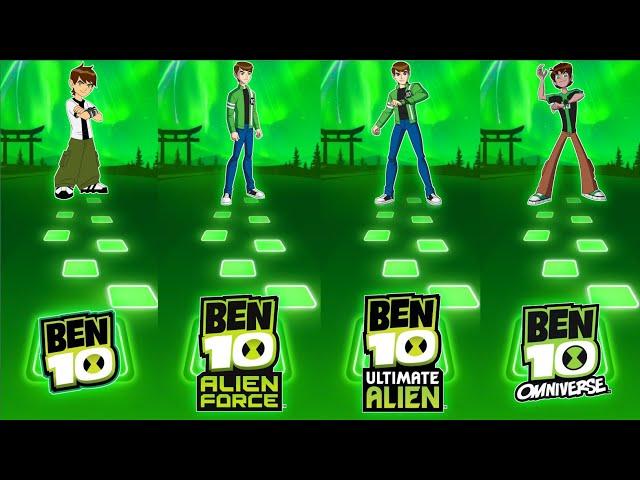 Ben 10 vs Ben 10 Alien Force vs Ben 10 Ultimate Alien vs Ben 10 Omniverse - Tiles Hop EDM Rush