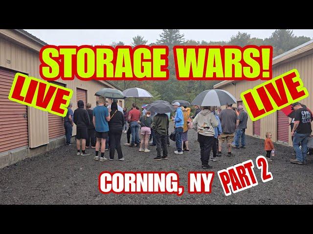 LIVE Storage Wars AUCTION In CORNING NY With 13 More Abandoned Storage Units! Part 2