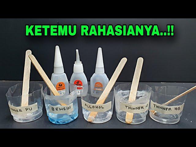 Eksperimen mencampur lem super glue/lem korea dengan berbagai cairan,mana yang lebih senyawa