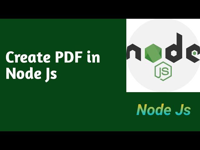 Pdf Create in Node JS | #46 | Node Js tutorial in Hindi