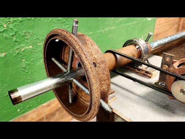 TORNO caseiro mais simples de ser feito [ homemade lathe ]