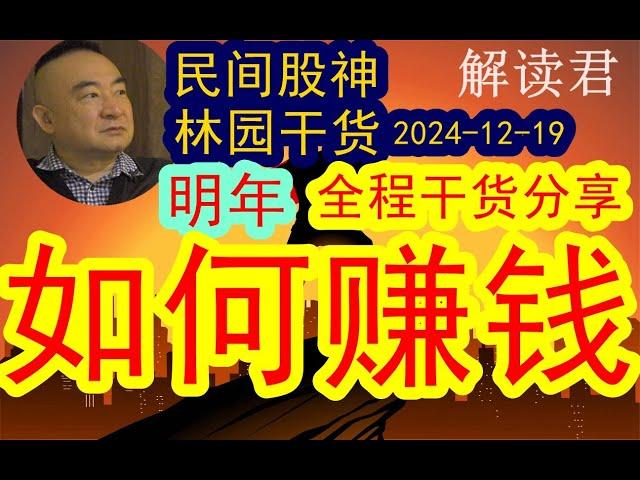 【民间股神】私募大佬林园的重磅干货：2025年！普通人如何赚钱？！（2024-12-19）全程林园干货分享，当前市场的估值和市盈率位置，明年有哪些具体板块有赚钱的机会值得参与？#中国经济  #摩根