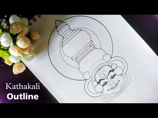 How to draw Kathakali face drawing step by step - PART 1 |Onam festival  @VennilaYLCreations