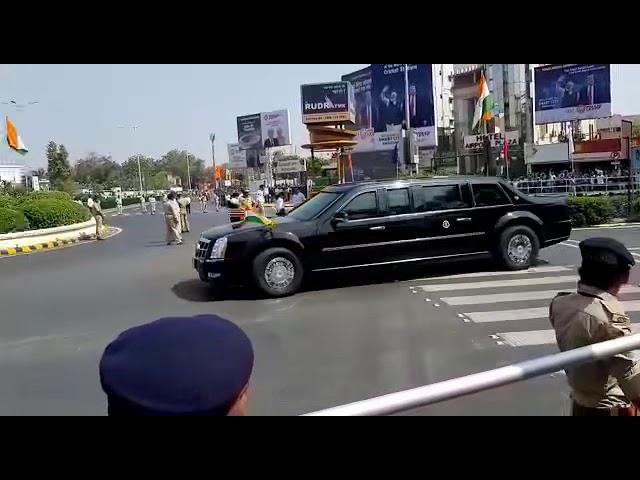 US President Trump Convoy In AHMEDABAD HD QUALITY VIDEO for Namaste Trump