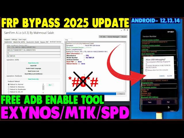  Finally FRP Bypass 2024-25 | New ADB Enable Tool | Exynos, MTK, SPD, Qualcomm FRP Unlock"