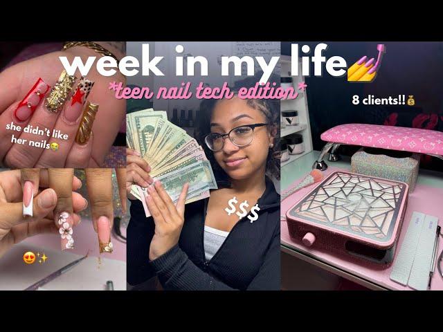 come work with me as an 18y/o nail tech !! | nail tech vlog