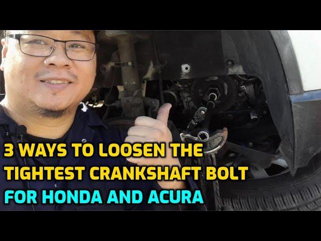 HOW TO REMOVE STUCK HONDA ACURA CRANKSHAFT BOLT THE EASY WAY