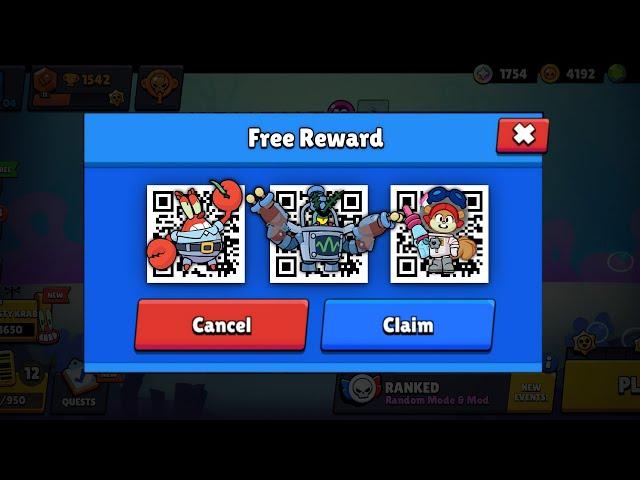 FREE BOB SKINS AND GİFTS QR CODE!  MEGA BOX & POWER MEAL OPEN  BRAWL STARS NEW UPDATE!