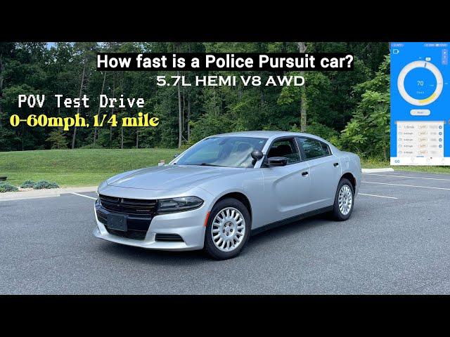 How Fast is a Police Pursuit Car? 2019 Dodge Charger Police 5.7 AWD - POV Test Drive | 0-60