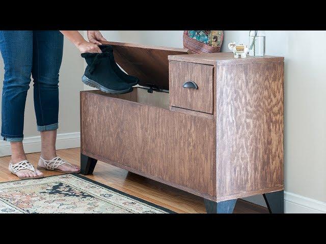 DIY Entryway Bench with Storage | How to build (plans)