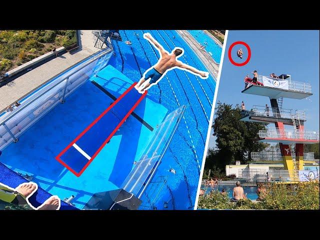 Katapult auf dem 10 Meter Sprungturm! Das gabs noch nie?! *Teeterboard*