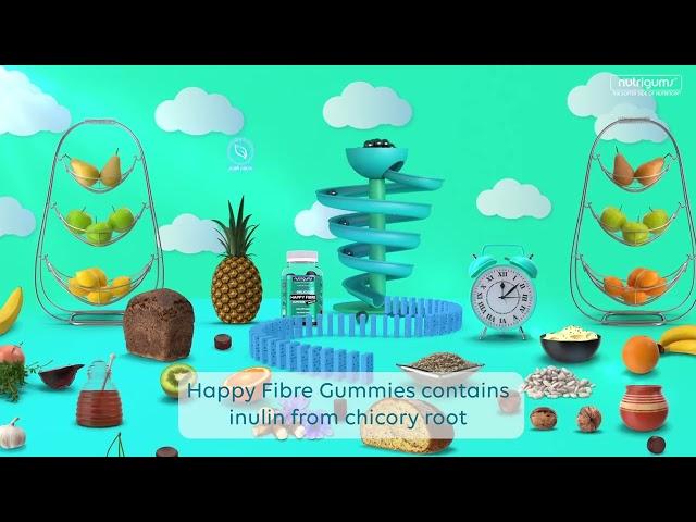 Supliment alimentar Happy Fibre (Inulin) Gummies, Nutrigums