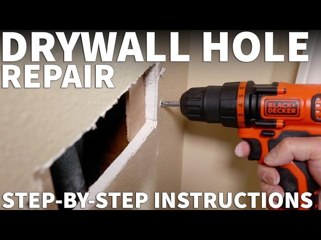 How to Fix Holes in Drywall - How to Repair and Patch Large Hole or Cutout in Drywall