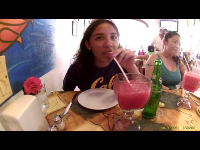 July 30, 2015 - Mexico Cruise - Puerto Vallarta - Dinner at Happy Lobster (Angel's first drink)