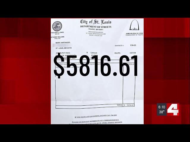 St. Louis man slapped with $5,800 bill for stoplight repairs after crash pushes his car into pole