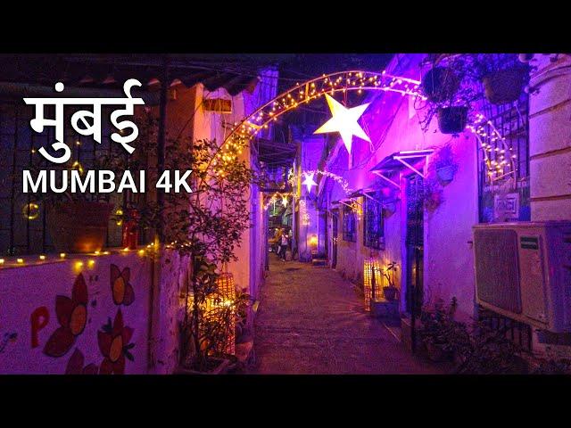 MUMBAI, Bandra Christmas Walk  - Chapel Rd & Ranwar Village | Festive Lights & Street Art 4K (UHD)